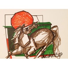 Mashkoor Raza, 10 x 13 Inch, Marker on Paper, Abstract Painting, AC-MR-729 Mashkoor Raza, 10 x 13 Inch, Marker on Paper, Abstract Painting, AC-MR-729